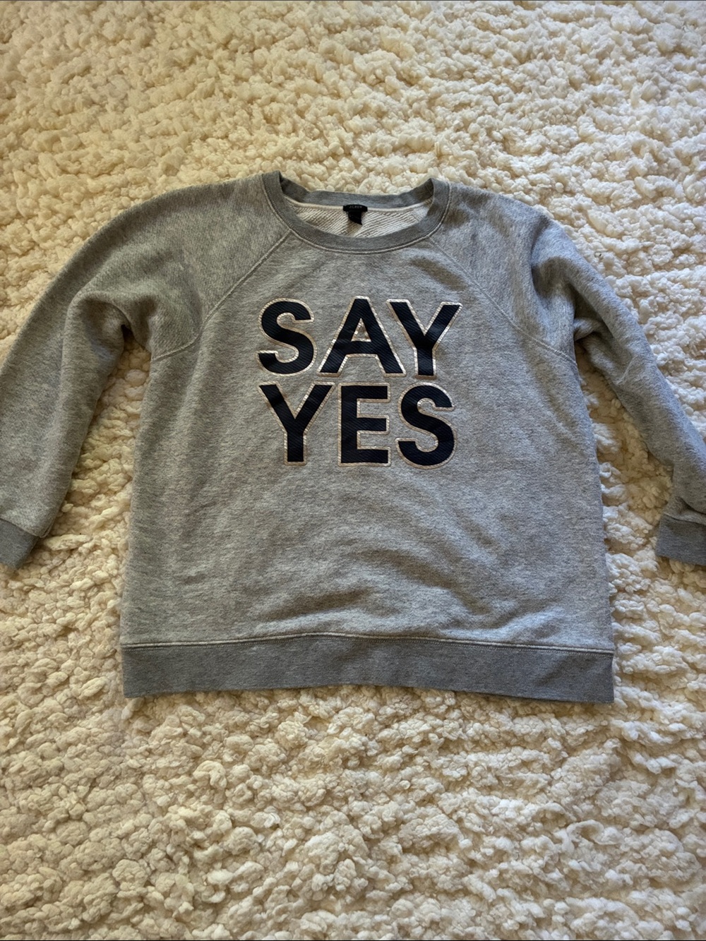 J. Crew Gray Crewneck Sweatshirt with Subtle Texture